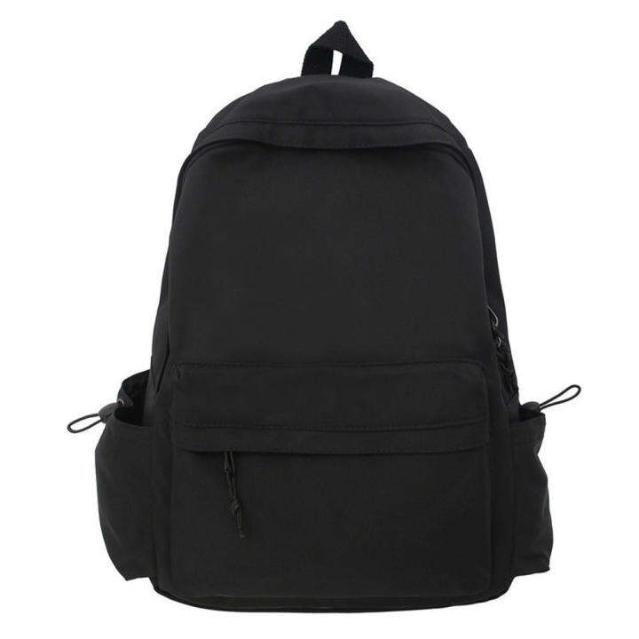 black-school-backpack-teen-girl-school-bag-solid-color-backpack-large-black-backpack-womens-bookbags