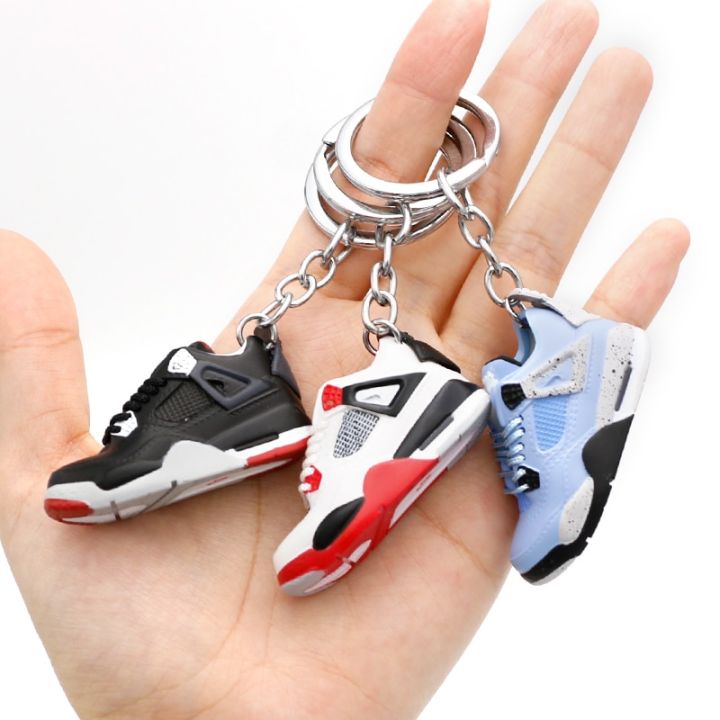 fashion-3d-basketball-shoe-keychain-simulation-fun-sports-shoe-keychain-human-finger-skateboard-mini-shoe-model-keychain-key-chains