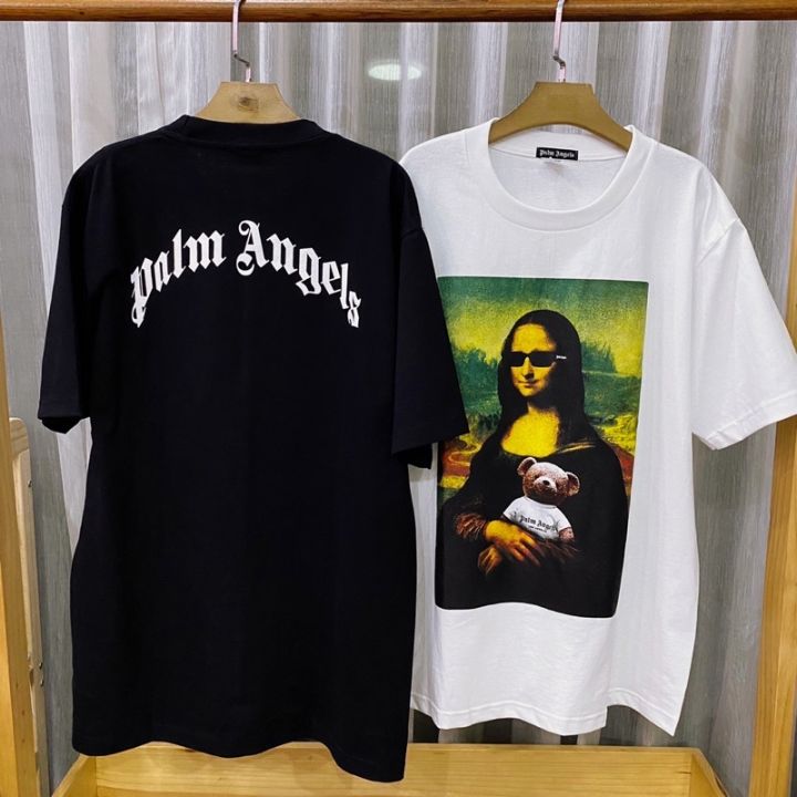 dsl001-เสื้อผู้ชายเท่ๆ-เสื้อผู้ชายวัยรุ่น-เสื้อยืด-palm-angels-ลายโมนาลิซ่า-เสื้อยืดผู้ชาย-เสื้อยืดราคาถูก