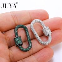 JUYA New Spiral Screw Clasps Connectors For Jewelry Making Luxury Cubic Zirconia Charms Pendants Jewelry Findings Accessories