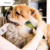 SHENEY แปรงปัดขนแปรงสำหรับหวีตกแต่งขนสัตว์เลี้ยงอุปกรณ์สำหรับทำความสะอาดขนเหล็กกล้าไร้สนิมสองด้านอย่างมืออาชีพสำหรับแมวชุดหวี