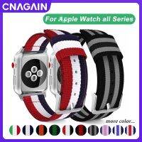 สายนาฬิกาข้อมือไนลอน CNAGAIN สำหรับสายคาด Apple Watch สายนาฬิกาข้อมือชุด8 7 6 Se/ 5/4/3 2 1สร้อยข้อมืออัลตร้า49มม. 45มม. 44มม. 42มม. 41มม. 40มม. 38สายนาฬิกาเอ็มเอ็มสายนาฬิกาข้อมือสำหรับสมาร์ทวอท์ช