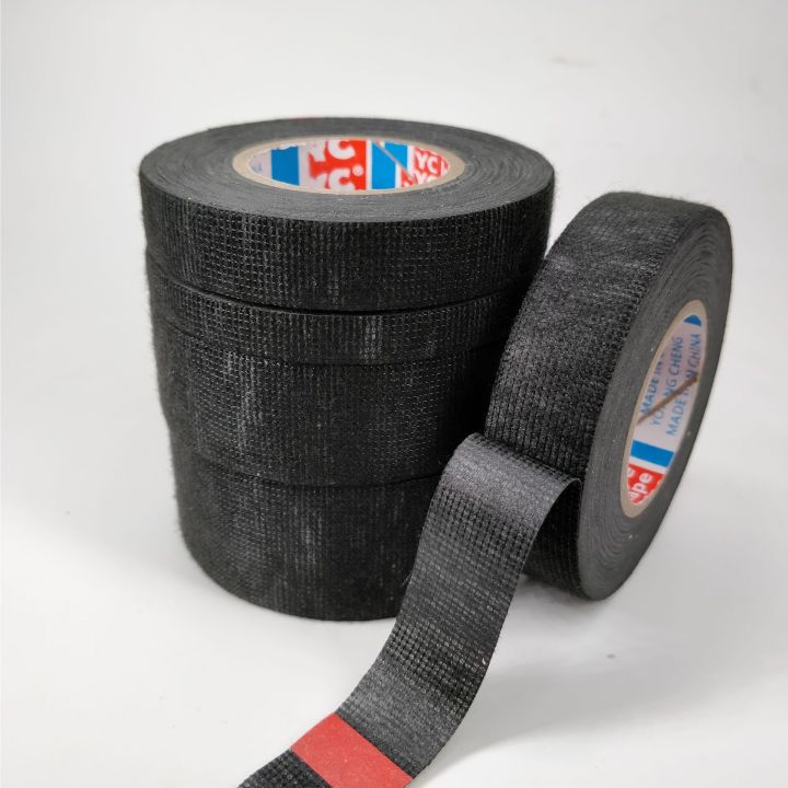 heat-resistant-adhesive-cloth-fabric-tape-for-car-auto-cable-harness-wiring-loom-protection-width-9-15-19-25-32mm-length-15m