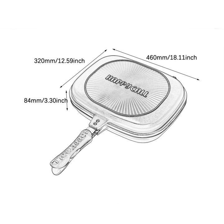 ผู้ขายที่ดีที่สุดสองด้านย่างกระทะไม่ติดบ้านย่างพลิกกระทะแพนเค้กทอด-pan32cm