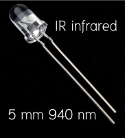 5mm 940nm IR Infrared transmitting (ตัวส่งสัญญาณอินฟาเรด)