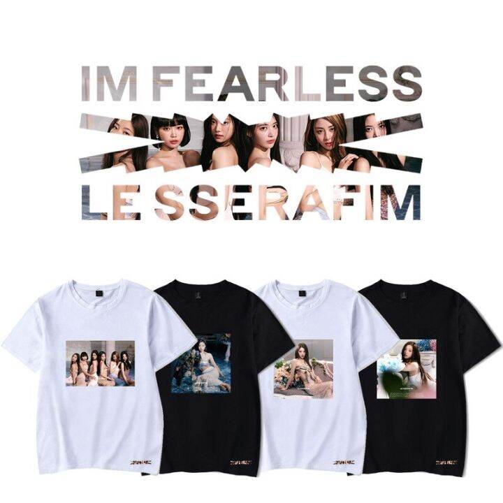 le-ssera-new-album-fearless-short-sleeve-tshirt-cotton-tee-tops-harajuku-streetwear-shirts-k-pop-kpop-k-pop-clothes-plus-size