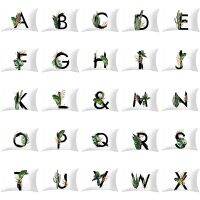 Clarissali 30x50cm 26 Letters Polyester Pillowcase Leaves Cushion Cover Room Decoration Car Waist Throw