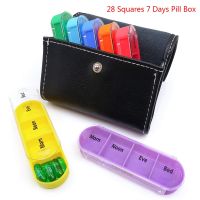 7 Day Weekly Pillbox Storage Container 28 Grid Pill Box Wallet Medicine Box Travel Case Medicine Box Organizer Case