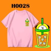 พร้อมส่ง เสื้อยืดผ้าฝ้าย พิมพ์ลายการ์ตูน BTS KPOP BANGTAN H0028 CHIMMY BUBBLE TEA KARTOON BAJU LAWA BESAR สีชมพู สีเหลือง