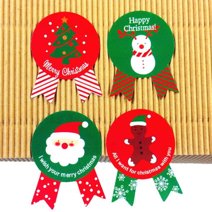 800pcs-vintage-christmas-theme-series-badge-design-diy-multifunction-seal-sticker-gift-label-wholesale-stickers-labels