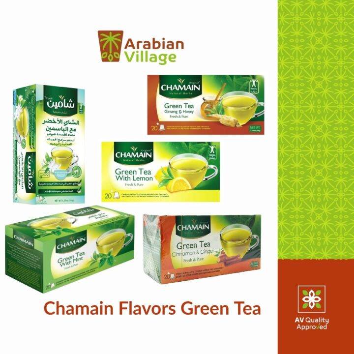 Chamain Flavors Green Tea Lemon / Ginseng Honey / Mint / 2 Apples