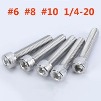 10pcs #6 #8 #10 1/4 5/16 UNC 304 Stainless Steel American Standard Hex Socket Cap Screw Allen Bolt  A2 Hexagon Socket Head Screw Nails Screws Fastener