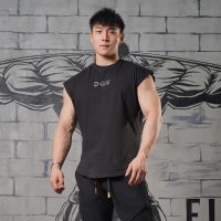 Muscle fitness dog sleeveless T-shirt sports leisure running basketball training camp cuff muscle male loose cotton vest