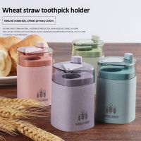 Special Offers 2020 Automatic Toothpick Holder Container Wheat Straw Household Table Toothpick Storage Box Toothpick Dispenser Home Furnishings