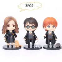 【สหรัฐอเมริกาStock】3Pcs Harry Potters 10CM Qรุ่นตุ๊กตาขยับแขนขาได้น่ารักHarried Hermioneสัตว์เลี้ยงPVCอะนิเมะตุ๊กตาสะสมPotterตุ๊กตาขยับแขนขาได้ของเล่นเด็กเด็กของขวัญวันเกิด