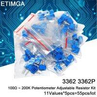 55pcs/lot 3362 3362P Potentiometer Adjustable Resistor Kit 100Ω 200K 11values x 5pcs