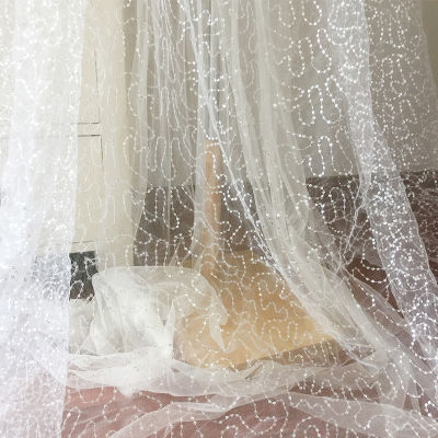 เลื่อม T Ulle ลูกไม้ผ้าสุทธิชุดแต่งงานซ้อนทับปักลูกไม้ออกแบบผ้าโดยลาน