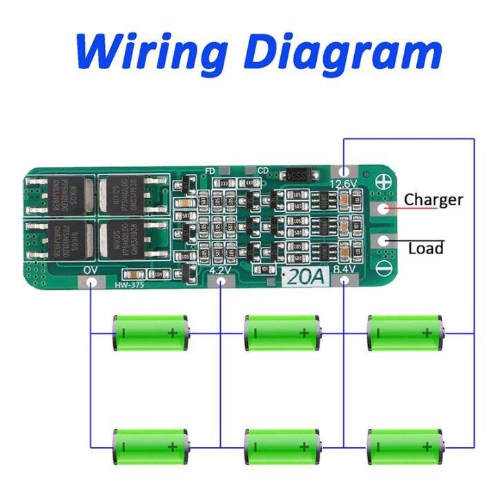 10pcs-3s-20a-bms-18650-li-ion-lithium-battery-charger-module-bms-protection-board-11-1v-12v-12-6v-module