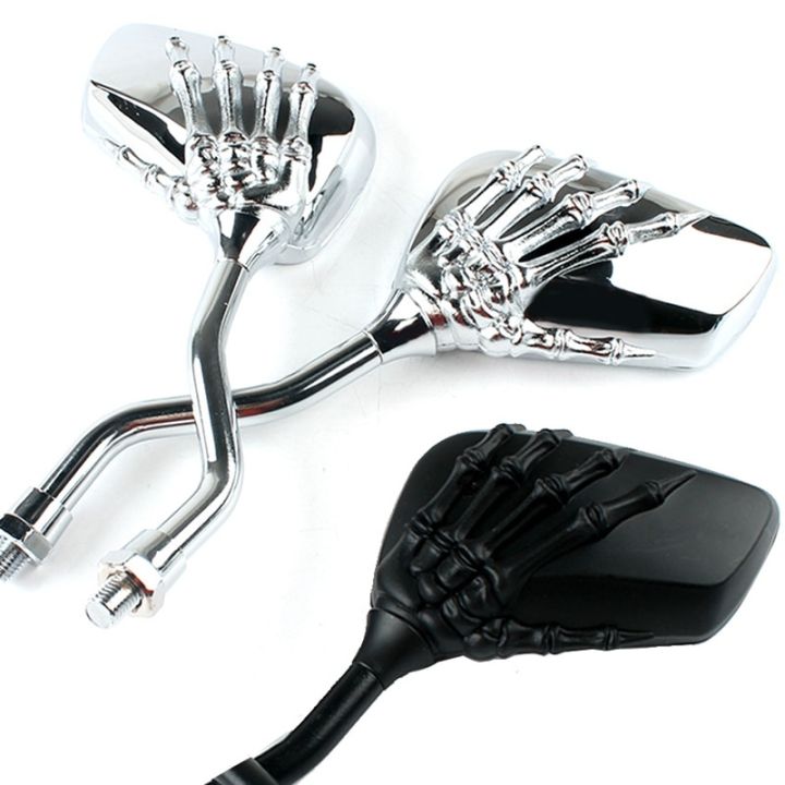 free-shipping-universal-motorcycle-scooter-back-side-mirror-modification-skull-craw-shadow-rear-view-mirrors-pair-8mm-10mm