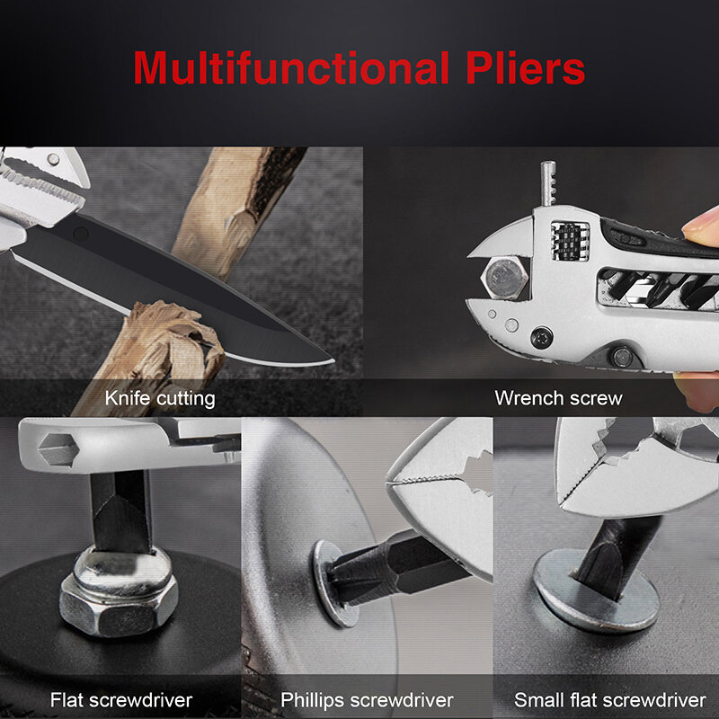 KIPRUN Fold Multi Tool Plier Repair Adjust Gear Outdoor Survive Camp Screwdriver Wrench Jaw Plier Multipurpose Multifunction Spanner