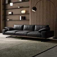 Experience Light Luxury with Our Modern Italian Minimalist Sofa Crafted from Top Cowhide Really Leather, featuring Ultra-Comfortable Down Seat Bag - Perfect for any Modern Living Space!