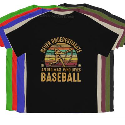 Vintage Sarcastic Old Male Who Loves Baseball Fan Mens T-shirts Promotion Cool Tee Shirt Men T Shirts Oversized T-Shirts