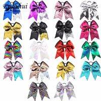 ♙✺❂ 8 Inch Glitter Sequins Scales Hair Band Children Kids Hair Accessories Scrunchies Elastic Hair Band Rubber Butterfly Hair Ties