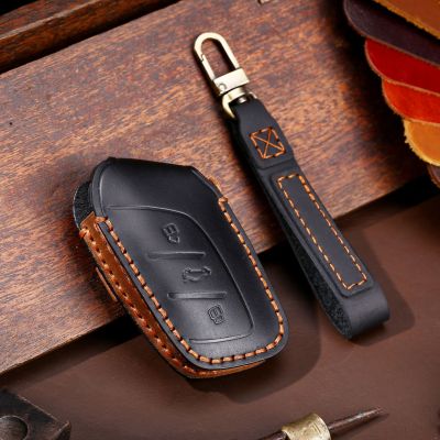 Leather Car Key Case Cover Keychain for Roewe RX5 I6 I5 RX3 RX8 ERX5 ang MG ZS EV MG6 EZS HS EHS MARVEL X MARVEL R Electric 2021