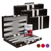 Get The Games Out Top Backgammon Set - Classic Board Game Case - Best Strategy &amp; Tip Guide (Black, Large)