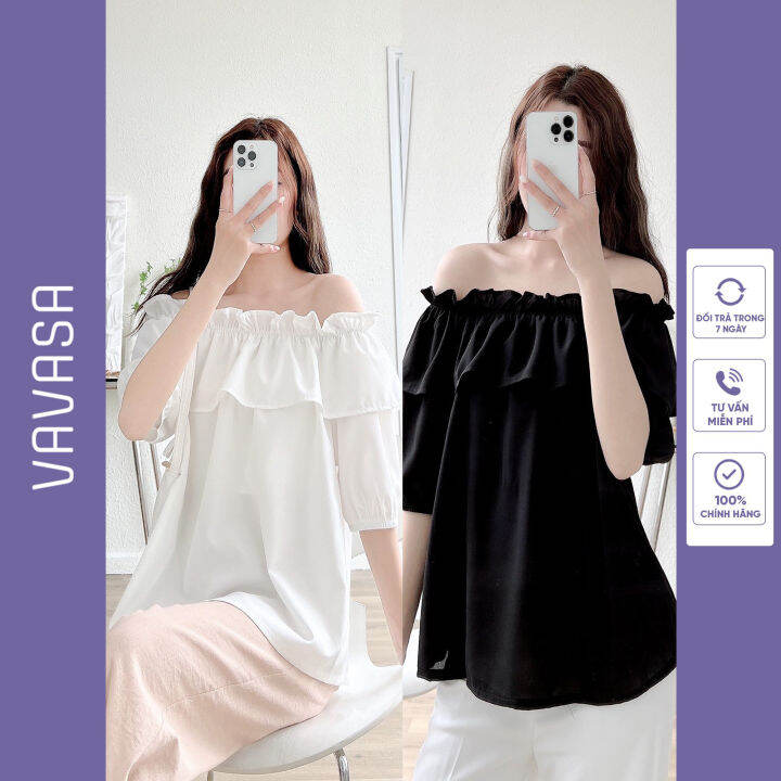 Áo Trễ Vai Tay Bồng Cánh Tiên Tay Bèo Tay Lửng Áo Kiểu Nữ Tay Phồng Cá Tính  Vavasa Sm15 | Lazada.Vn