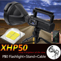 XHP70.2ไฟฉายLEDที่มีประสิทธิภาพXHP50แสงทำงานสปอตไลท์ไฟฉายไฟฉายพร้อมขายึดตั้งได้โดยการเดินทาง LED Searchlight