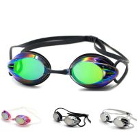 Adult Glasses Competition Swim Goggles Colorful Electroplated Mirror