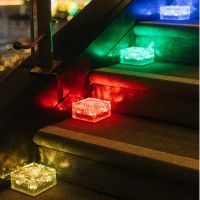 4/6LED Solar Brick Ice Cube Lights Waterproof Paver Landscape Path Lights Lamp for Garden Decoration Outdoor Christmas Lights