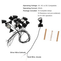 10pcs Model Railway O Scale 1:50 Christmas Lamp Spotlight Flood Lights LEDs LYC18