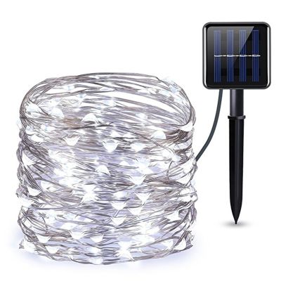 LED Solar String Lights Home Garden Copper Wire USB Fairy Light Strip Lamp Outdoor Solar Powered Christmas Party Holiday Decor