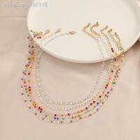 ✻►■ Pink Transparent Beads Delicate Necklace Vintage Color-coordinated Metal Choker Korean Fashion Jewelry for Women