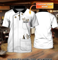 Shop Barber Summer 2023 3D Full Printed Polo Shirt Personalized Name 3D Polo Shirt style30 high-quality