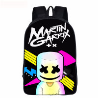 16นิ้ว Marshmello เด็กวัยรุ่นการ์ตูนกระเป๋าเป้สะพายหลัง Schoolbags สำหรับนักเรียนระดับประถมศึกษาและมัธยมศึกษาที่สะดวกสบายและโหลดลดกระเป๋าเป้สะพายหลังมัลติฟังก์ชั่