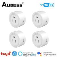 Aubess 10A16A20A Tuya US WiFi ปลั๊กสมาร์ทซ็อกเก็ตการควบคุมระยะไกลเครื่องใช้ภายในบ้านชีวิตสมาร์ททำงานร่วมกับ Alexa Home ไม่มี Hub