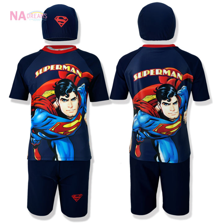 dc-ชุดว่ายน้ำเด็ก-ลายการ์ตูน-เสื้่อ-กางเกง-swimwear-ซุปเปอร์แมน-superman-ลิขสิทธิ์แท้-ผ้าคุณภาพดี-เด็กโต-3-10-ขวบ