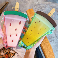 Summer Cute Water Bottle Ice Cream Water Bottle with Rope Portable Outdoor Drinking Bottle Lovely Girl Juice Milk Watermelon Cup