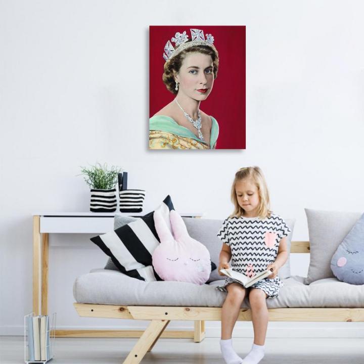 hot-portrait-โปสเตอร์-queen-elizabeth-ii-british-queen-ภาพวาดที่ระลึก-unframed-iconic-art-พิมพ์โปสเตอร์-home