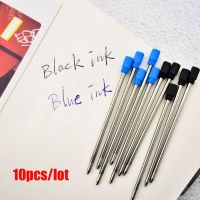 MJJ8 10 pcs/lot 0.5mm ร้อน สำนักงาน ลายเซ็น โลหะ แกนกลางปลายปากกา ปากกาลูกลื่นแบบเติม หมึกสีน้ำเงิน/ดำ