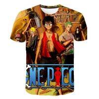 Anime One Piece 3D Digital Printed T-Shirt Mens Short-Sleeved Round Neck