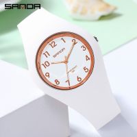 ﹍﹉ SANDA Brand Ladies Watch Women Digital Quartz Soft Silicone Strap Dress Wrist Watch Clock Sport 5BAR Waterproof Relogio Feminino