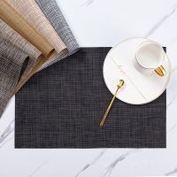 Placemat PVC European Table Mat Non-Slip Waterproof Black Heat Insulation Pad Western Placemat Plate Pad Bowl Pad Coaster