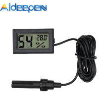 Aideepen เทอร์โมมิเตอร์หน้าจอดิจิตอลแบบฝังและไฮโกรมิเตอร์1.5เมตรพร้อมโพรบเครื่องวัดอุณหภูมิความชื้นจอ LCD ดิจิตอลขนาดเล็ก