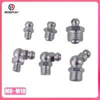 50pcs Silver Steel M6 M8 M10 Male Thread Straight 45 Degree 90 Degree Oil Zerk Grease Nipples Fittings for Hose Tube