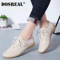 CODDOSREAL Oxford รองเท้าหนังผู้หญิงรองเท้าผู้หญิง Beige Lace Up Cal รองเท้า Loafers รองเท้าสีขาว