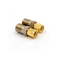 Quality F Type Female Jack to SMA Male Plug Straight RF Coaxial Adapter F connector to SMA Convertor gold Tone